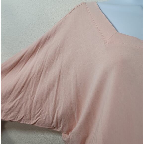 Chico's Pink Salmon Square Neck Dolman Sleeve Top 1 Medium Lightweight Stretchy - Picture 7 of 9